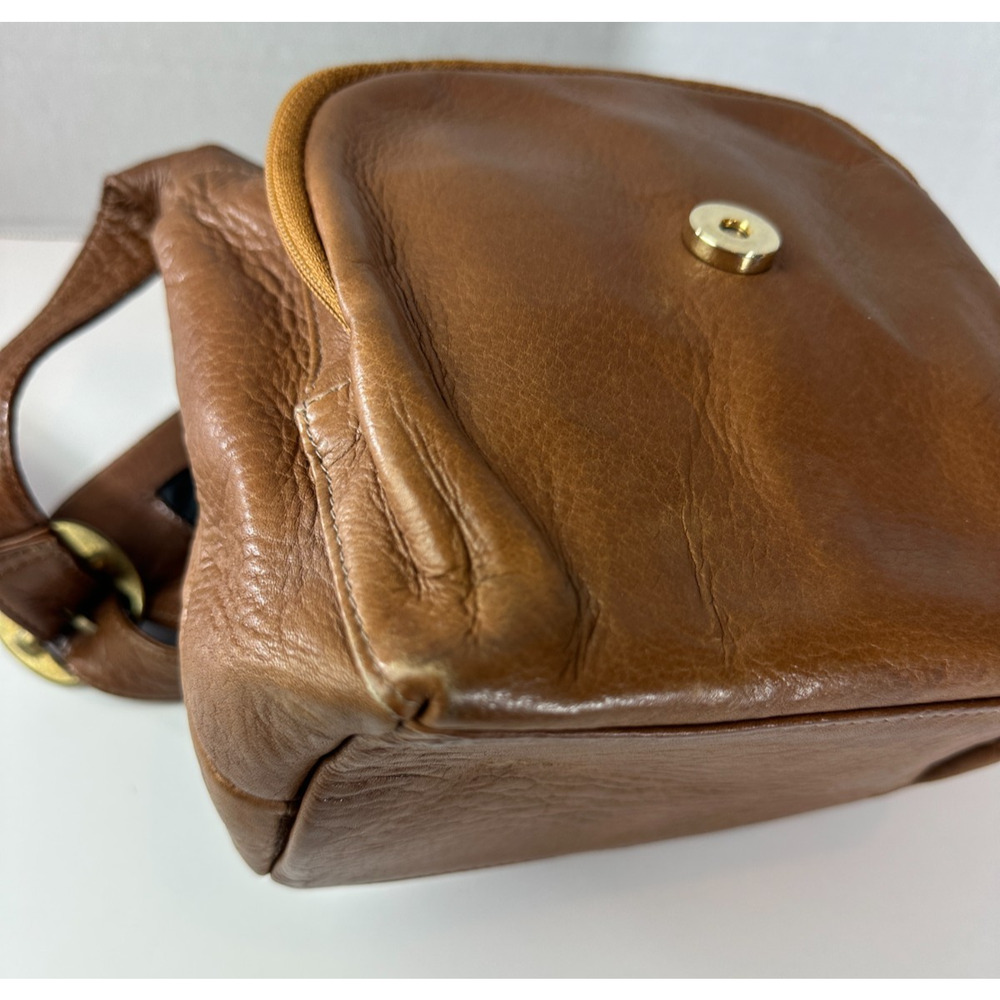 Hobo International Brown Leather Fold Over Flap Shoulder Bag Crossbody Purse - Picture 6 of 16